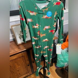 Christmas Carters Pajamas Onesie, Doggie Print Toddler